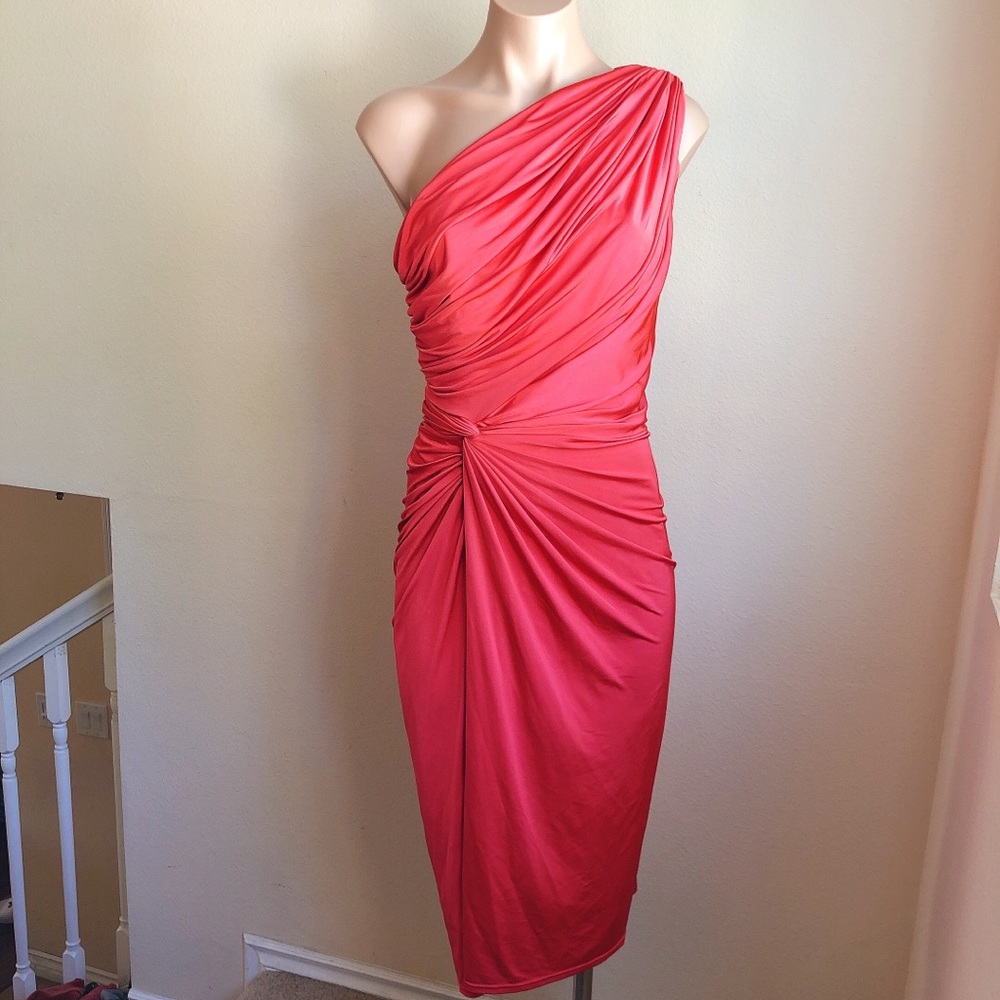 Tadashi Shoji Asymmetrical Draping Dress